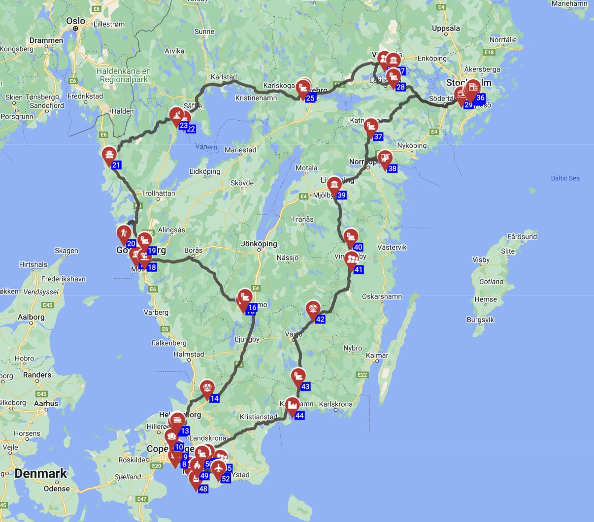 Map for Malmo Round trip - Cultural Currents  Nordic Wonders